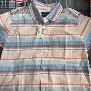 The Children's Place Boys Short Sleeve Button-Down Shirt- Brand New